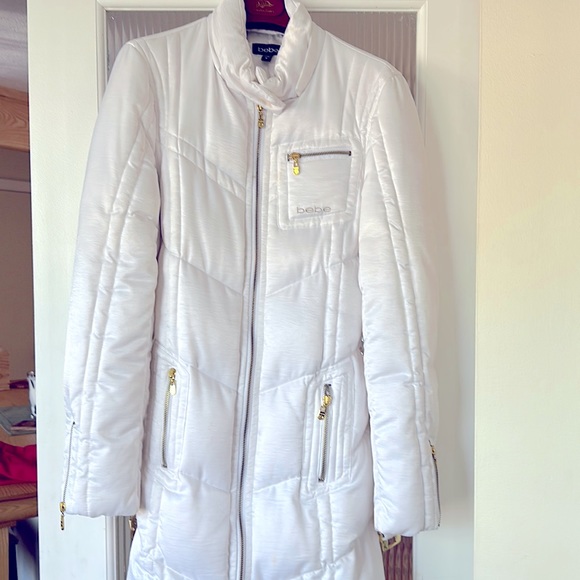 White Bebe Puffer Coat - Picture 1 of 12